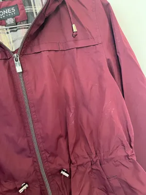 Jones New York Maroon Rain Parka Pocket Jacket Medium thumbnail 5