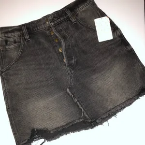 We the Free Size 27‎ Black denim distressed, vintage inspired, mini skirt. thumbnail 1
