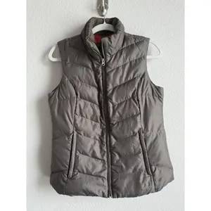 Eddie‎ Bauer Down Puffer Vest Women’s Small Brown Full Zip Outdoors EB550 thumbnail 3