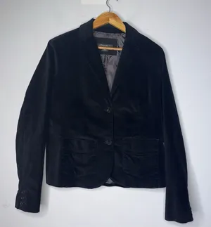 eddie bauer Black Velvet Blazer Double Button‎ Size 10 thumbnail 1