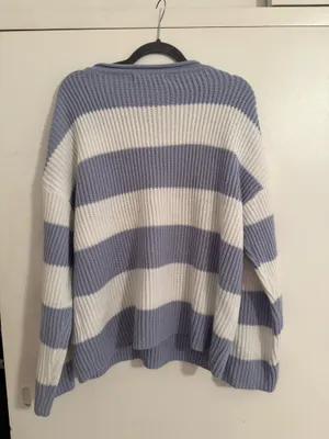 Amazon Long sleeve crew neck striped color block loose oversized thumbnail 3