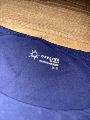 aerie Navy High-Neck Crop Sports Bra thumbnail 3