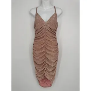 NBD Amora Midi Dress‎ Medium Pink Ruched Bodycon Cocktail Party Glam Night Out thumbnail 4