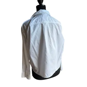 Talbots Petite White Cotton Popover Shirt Rhinestone Embellished Western Country thumbnail 6