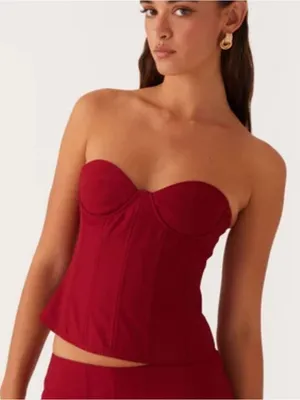 Peppermayo Armelle Corset Strapless Maroon Top Women’s 4 thumbnail 1