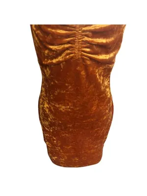 Urban Outfitters Orange Velvet Dress Size Large thumbnail 6