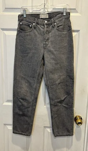 Everlane The 90s Cheeky Jean Organic Cotton Grey Washed‎ Crop Size 27 High Rise thumbnail 1