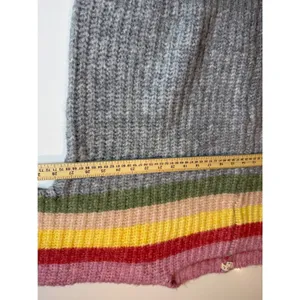 POL Rainbow Confetti Oversized Stripe Knit Sweater Size L Gray Multicolor thumbnail 8