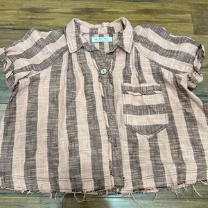 We The Free Woven Away At Sea woven stripe top thumbnail 1