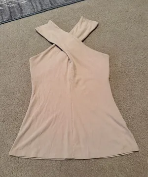 Heyson Criss Cross Halter Top Tan thumbnail 1