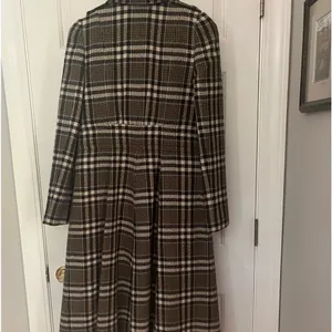Banana Republic Brown Plaid Wool Long Coat size Small thumbnail 4
