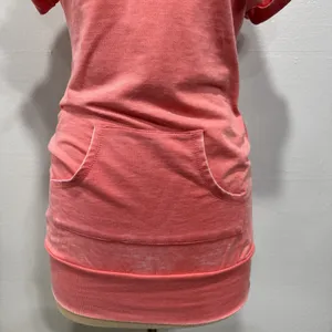 Maurices Short Sleeve Hooded Pullover Swim Beach Cover Top Womens XS Orange-Pink thumbnail 3