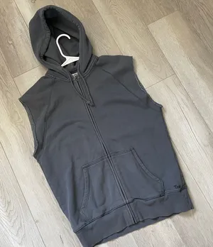 TNA Sleeveless Hoodie Jacket boyfriend full zip womens Gray (xxsmall) athleisure thumbnail 1