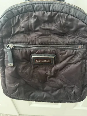 Calvin Klein Black Minimalist Nylon Mini Backpack Purse thumbnail 2