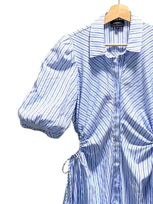 Bardot Cut Out Striped Maxi Dress Blue Size XS Coastal Preppy Cottagecore Summer thumbnail 7