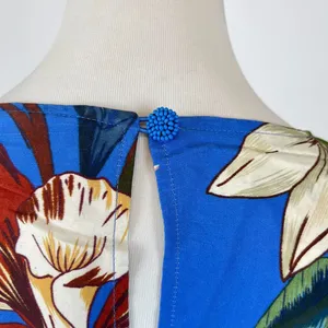 NWOT Farm Rio Blue Surreal Flowers Wrap Long Sleeve Mini Dress Size L thumbnail 11