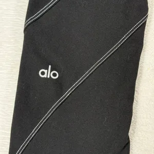Alo Yoga Womens Black Moto High-Waist Contrast Stitch Leggings Small RN87370 thumbnail 6