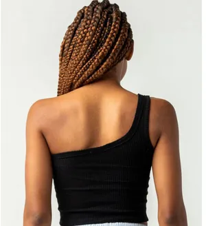 Tilly's FULL TILT One Shoulder Womens Black Tank thumbnail 2