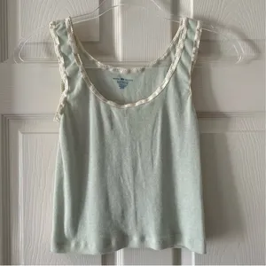 Brandy Melville Ribbed Lace Trim Tank One Size thumbnail 1