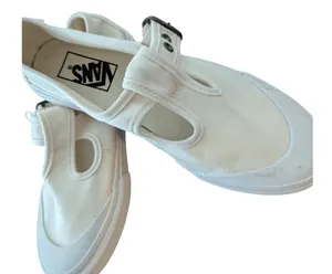 Vans White Canvas Mary Jane Buckle Sneakers thumbnail 1