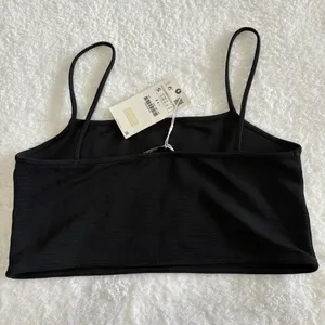 NWT Zara Mid Ribbed‎ Black Tank Size Small NEW With Tags thumbnail 2