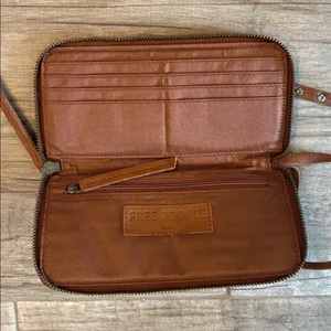 Free People Distressed Vegan Wristlet Wallet With Arm Straps. thumbnail 3