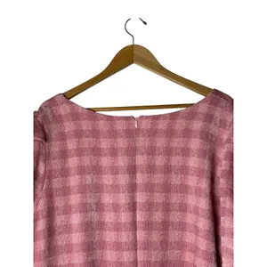 English Factory‎ Gingham Babydoll Dress Women 3X Pink Puff Sleeve Tiered Boho thumbnail 7