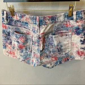 Top Shop Moto colorful distressed velvet jean shorts, button fly size 28/29(M) thumbnail 3