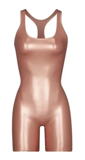 SKIMS METALLIC SWIM CYCLE SUIT/NWT / Champagne color Small NWT thumbnail 1