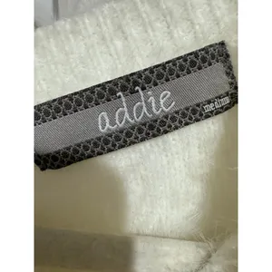 Addie Fuzzy Eyelash Knit Sweater Ivory Tie Back‎ Medium thumbnail 6