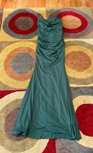 NWOT Marthea Green Mermaid Bodycon Tight Stretchy Maxi Formal Dress Size Small thumbnail 1