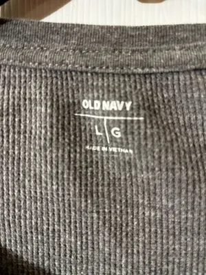 Old Navy Women's Long Sleeve Waffle Knit Graphic T-Shirt Gray Baby It's Cold Out thumbnail 3