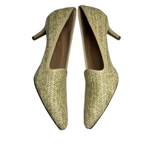 Aerosoles Women's Raffia Woven Kitten Heel Pumps Pointed Toe Natural Beige 8M‎ thumbnail 12