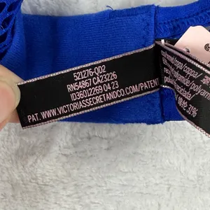 Victoria's Secret Very Sexy Royal Blue Fishnet Mesh Strappy Low‎ Cut Demi Bra L thumbnail 5