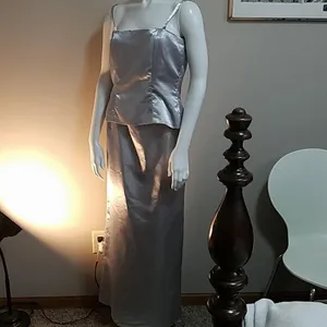 Handmade Shimmery Silver Skirt & Tank Top Set thumbnail 2