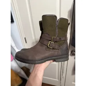 UGG Simmens Waterproof Leather Wool Boots Equestrian Goblin Renaissance Earthy thumbnail 4