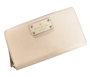 Kate Spade Wallet Womens One Size Pink Leather Zip Around Logo Continental thumbnail 1