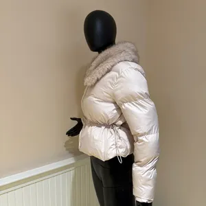 Winter Jacket Short Jacket Coat Trench Overcoat Parka Puffer Fur Collar Bomber thumbnail 5