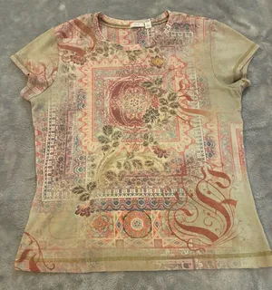 Women’s APT.9 Boho Floral Print Short Sleeve Tee - Multicolor Size Large thumbnail 1