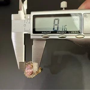 Vintage 925 Gold Over Sterling Pink Oval CZ Flower Cocktail Ring Size 8.5 7g. thumbnail 16