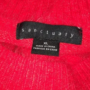Sanctuary Popover Red Crewneck Sweater Top Blouse v6x thumbnail 5