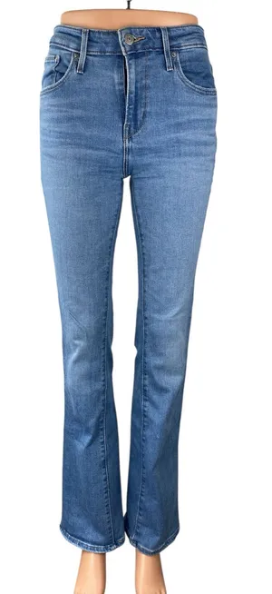 Levi's 725 High Rise Bootcut Women's Blue Medium Wash Flare Denim Jeans Size 26 thumbnail 1