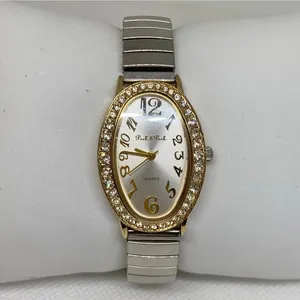 Peck & peck women’s gold tone watch 24mm rhinestones quartz watch running thumbnail 1