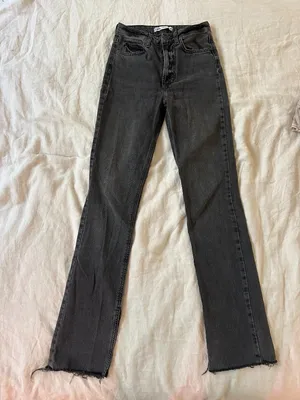 ZARA Black Denim Flare Jeans thumbnail 1