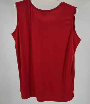 Salon Studio 2pc tank and long sleeve lace button up set red XL floral feminine thumbnail 5