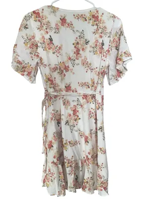 Abercrombie & Fitch Floral Flutter Sleeve Wrap Mini Dress Small Cottagecore thumbnail 8