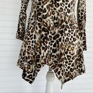 Animal print Tunic‎ Blouse Size Small CHAUS Brown thumbnail 5