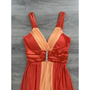 Vintage Y2K Taboo Two Toned Orange Long Formal Dress With Gem Size Small Dance thumbnail 9