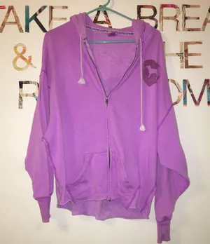 PINK Vintage lavender zip-up hoodie thumbnail 1