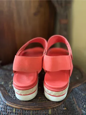 Franco Sarto Coral Pink Espadrille Wedge Sandals thumbnail 6